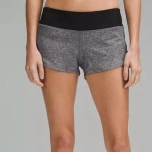 LULULEMON size 2  Speed Up Gray and Black running Shorts 2.5” inseam